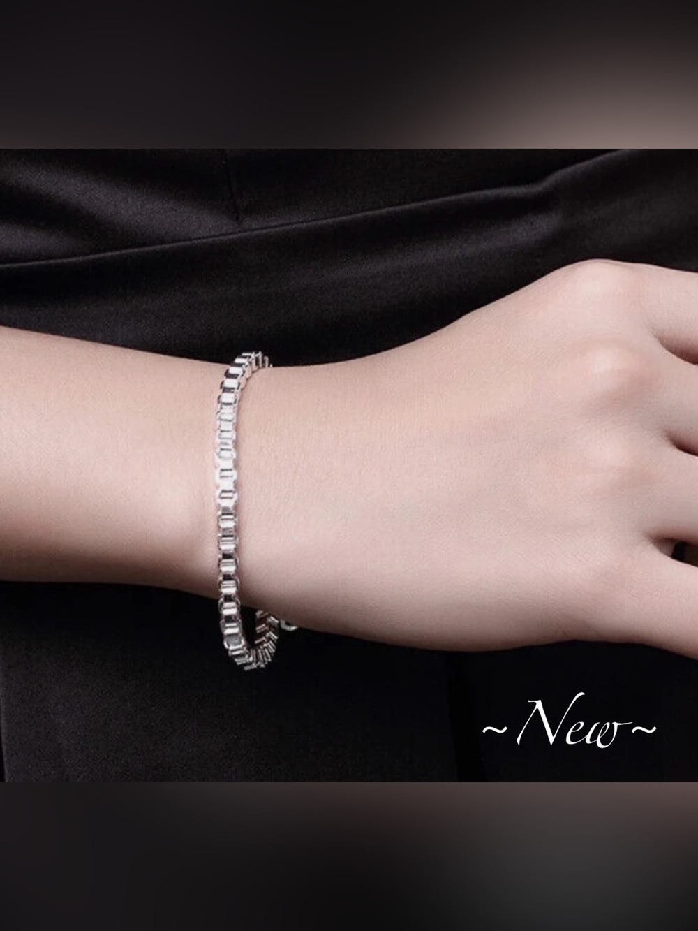 Venetian Sq Box Design Sterling 925 Bracelet ~New~